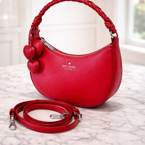 kate spade Other - Kate Spade NWT Leather Nova Braided Strap Shoulder Bag in Red